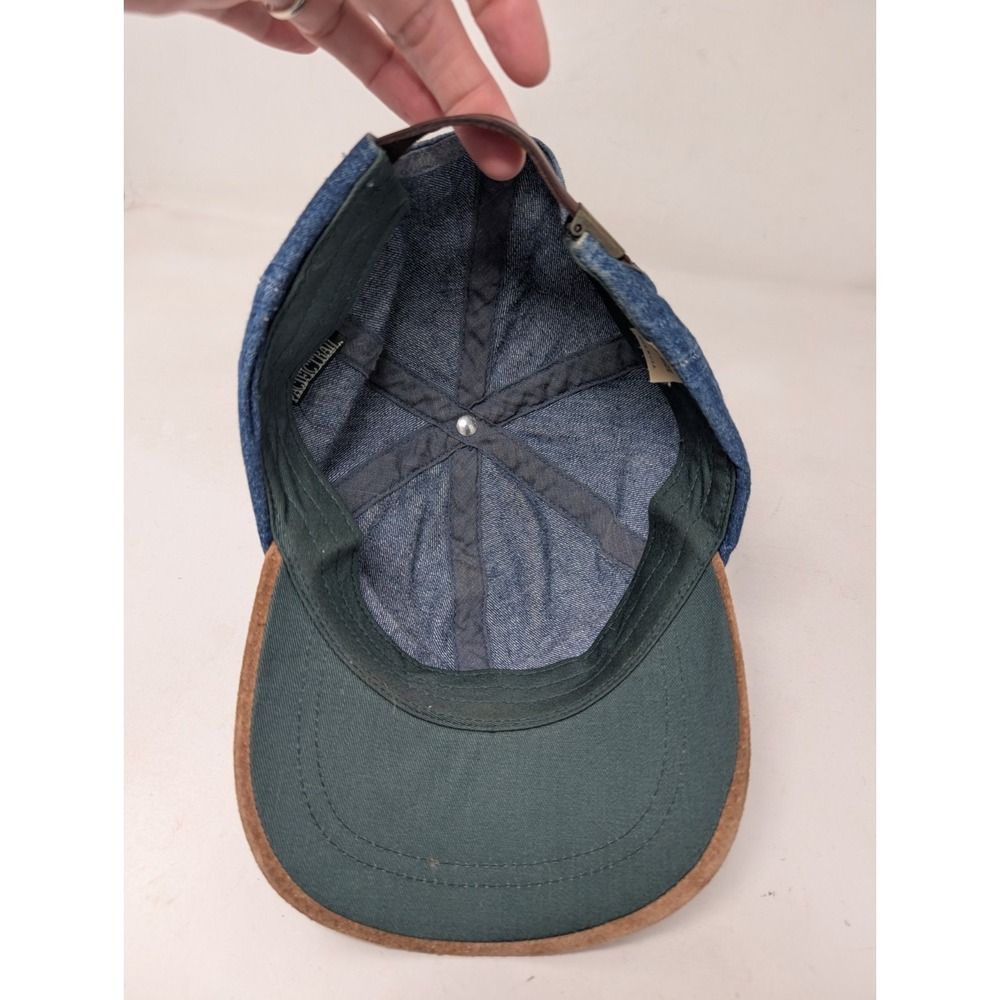 Pacific Trail Denim Suede Union Made In USA Baseball Cap Dad‎ Hat Leather Strap - Picture 6 of 9
